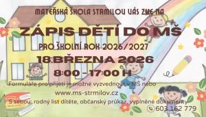 Plakát: Zápis dětí do MŠ
